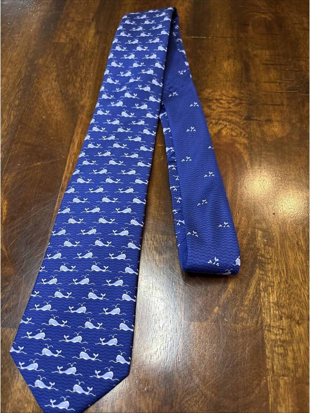 Tommy Hilfiger Blue Whale Silk Business Casual Career Necktie Men's One Size